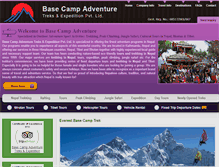 Tablet Screenshot of basecamptreks.com